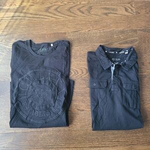 GUESS Black Men's Shirts lot of 2
